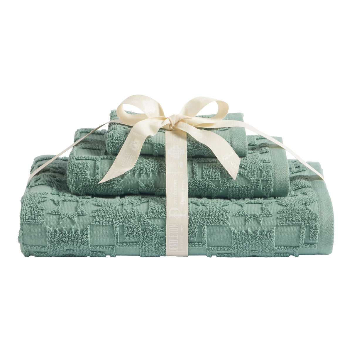 Pendleton Sculpted 3-Piece Towel Set in Marine, view 2