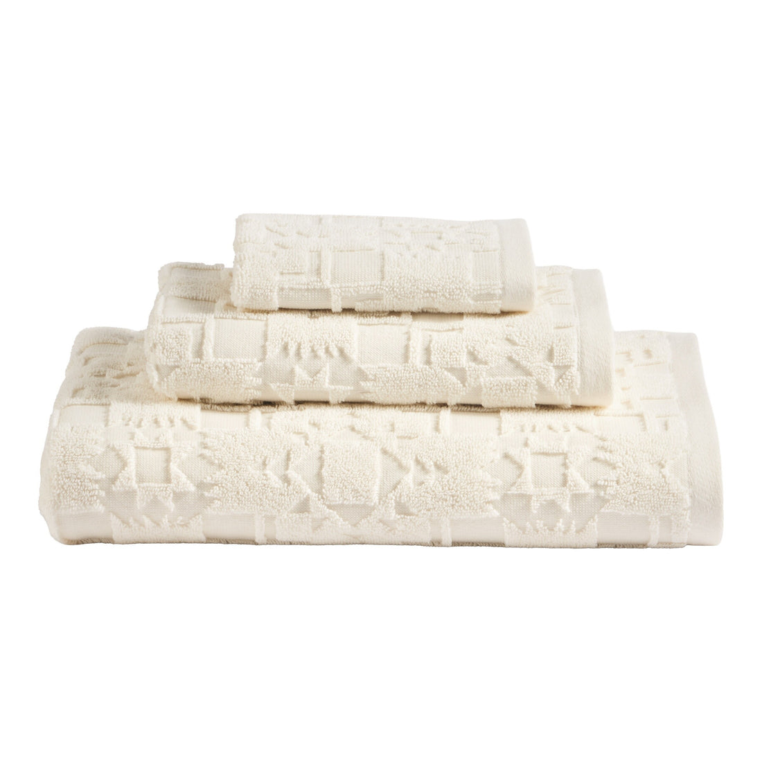 Pendleton Sculpted 3-Piece Towel Set in Ivory, view 1