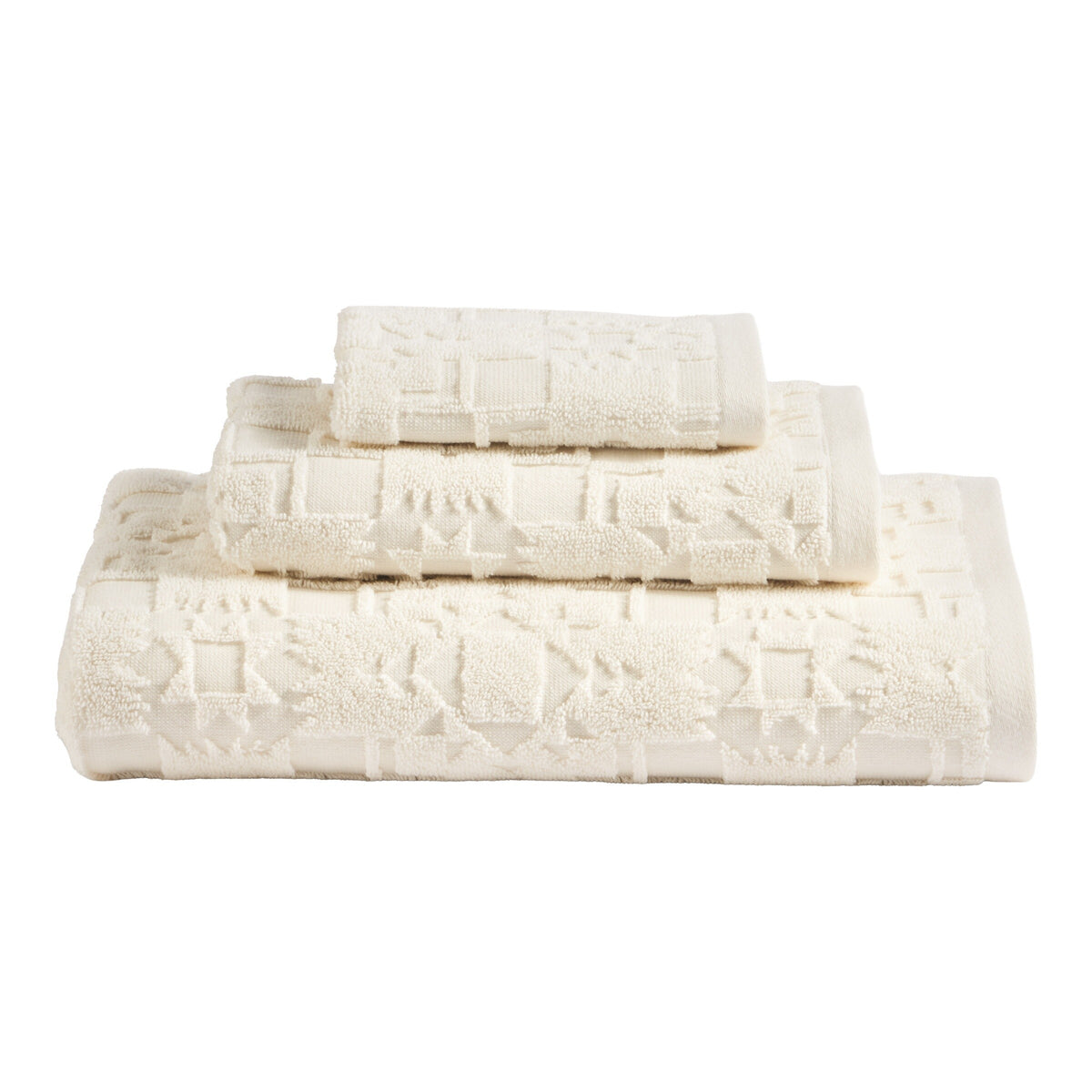 Pendleton Sculpted 3-Piece Towel Set in Ivory, view 1