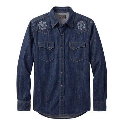 Pendleton Gambler Denim Shirt in Dark Denim/Rodeo - front