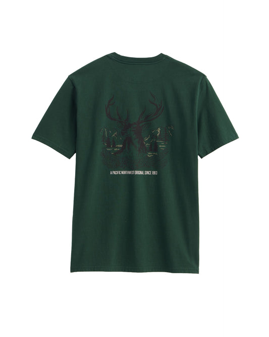 Pendleton Deschutes Stag Graphic Tee in Elm/Ivory - back alternate view