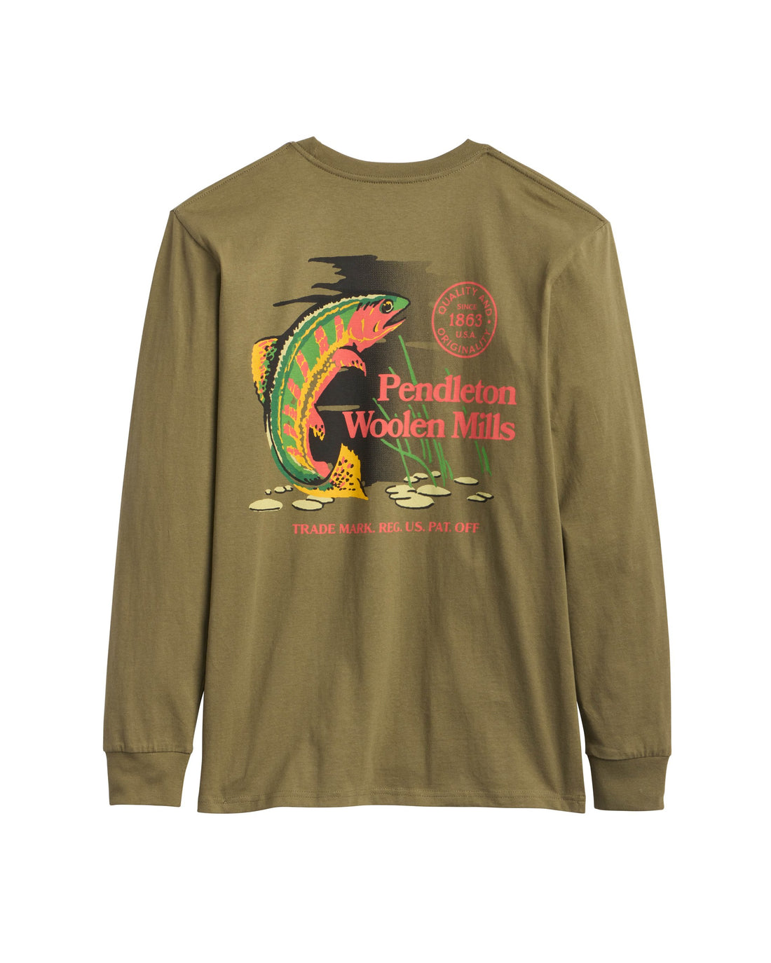 Pendleton Freshwater Fishing Graphic Long Sleeve in Military/Multi - back