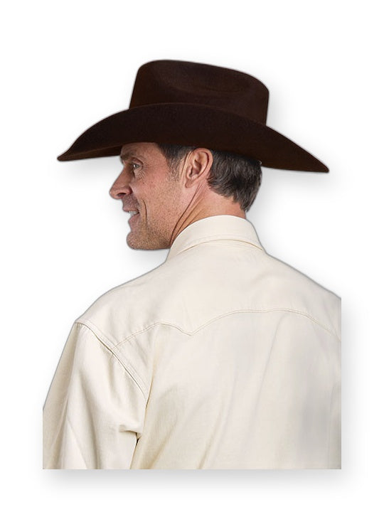 Stetson Men's Snap Shirt Cream Denim back