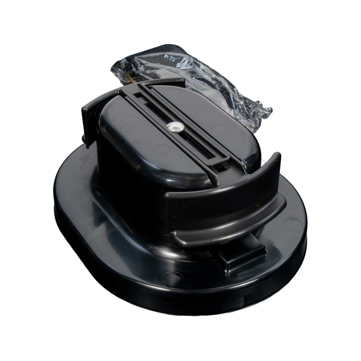 Close-up of the A Better Hat Can interior crown post, which holds a hat's crown up off the base of the case
