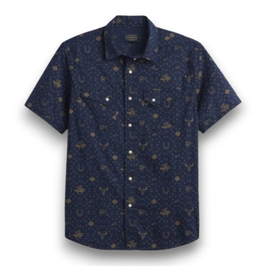 Pendleton Laramie Short Sleeve Shirt - Western Navy