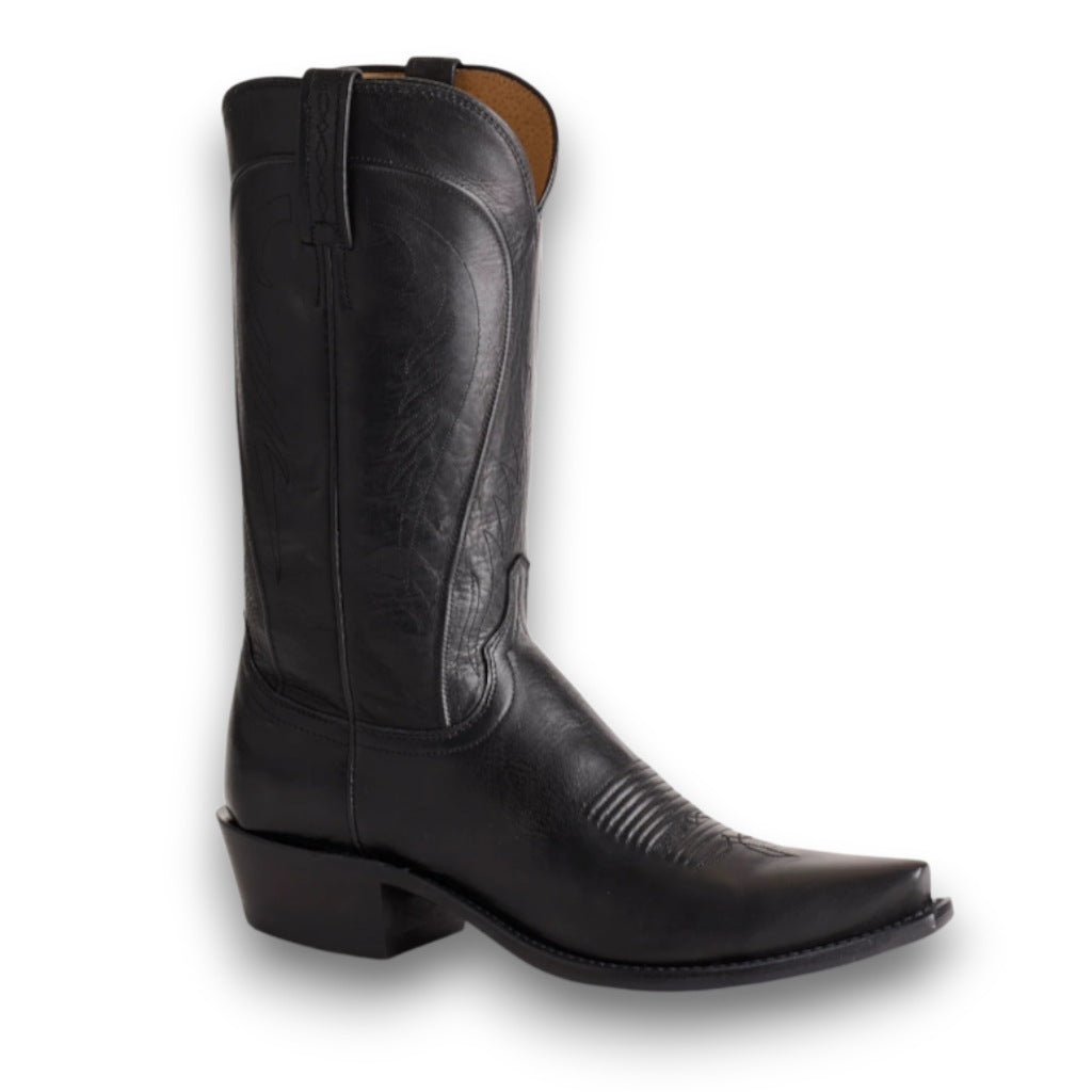 Lucchese Bart - Black + Cowhide Boots