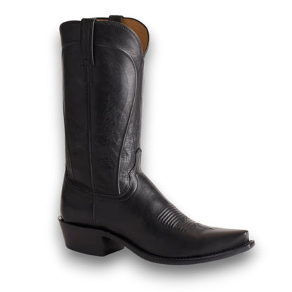 Lucchese Bart - Black + Cowhide Boots