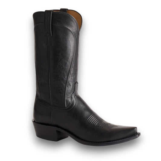 Lucchese Bart - Black + Cowhide Boots