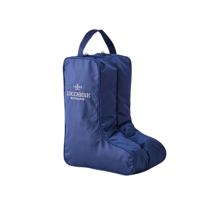 Moon Ridge Hats and Heritage blue nylon Lucchese boot bag with two compartments for cowboy boots