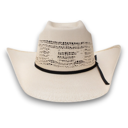 Moon Ridge Hats and Heritage Resistol Cojo Vaquero straw cowboy hat with vented brick crown and chocolate ribbon band