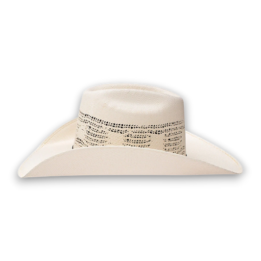 Moon Ridge Hats and Heritage Resistol Cojo Vaquero straw cowboy hat with vented brick crown and wide brim alternate view