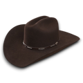 Moon Ridge Hats and Heritage Stetson 72 Llano chocolate wool cowboy hat with cattleman crown and silver-studded band.