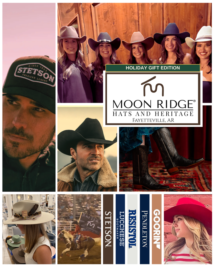 Moon Ridge Holiday Gift Edition hero with Stetson, Lucchese, Resistol, Pendleton and Goorin