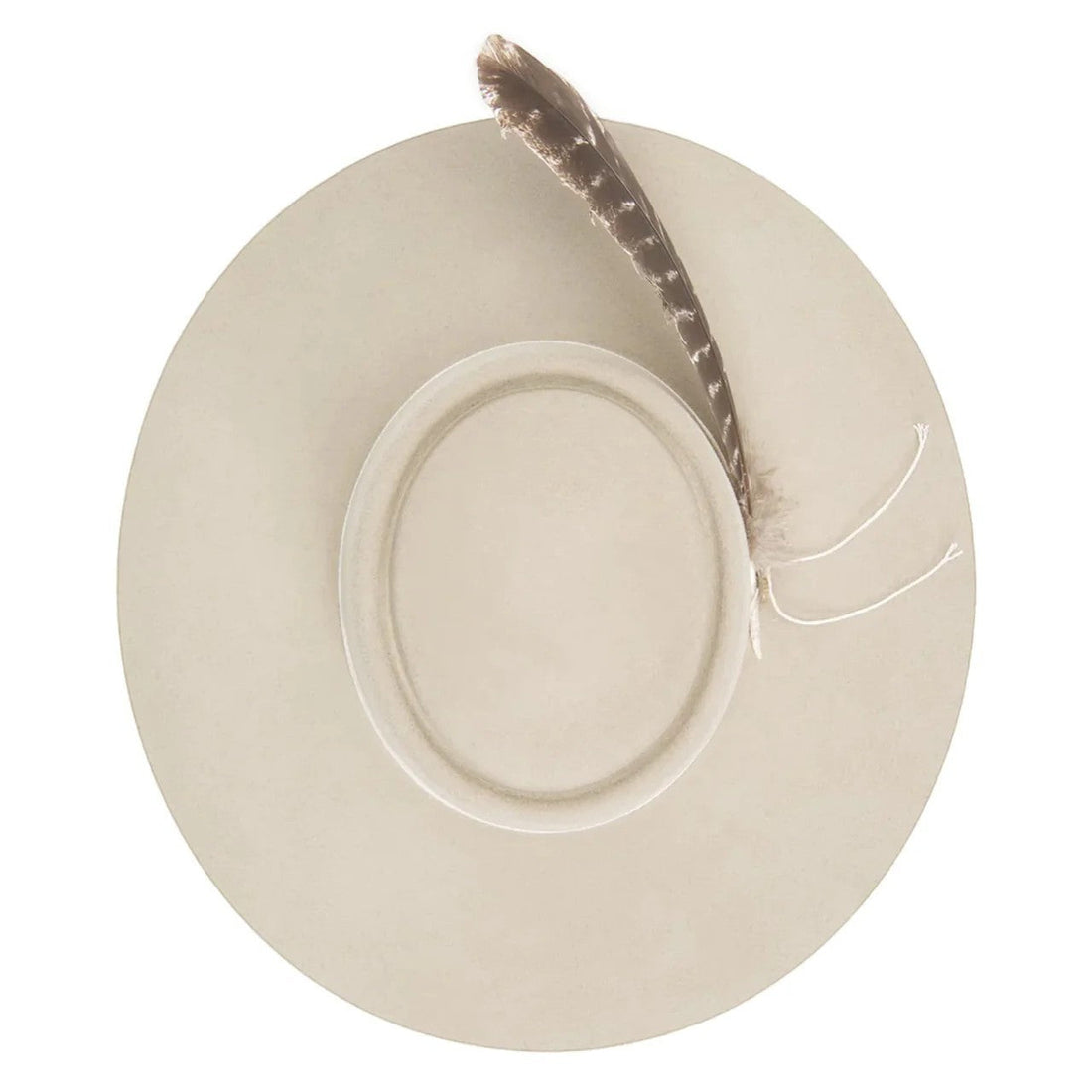 Moon Ridge light tan 6X fur felt gambler hat with gambler crown, wide brim, and feather accent.