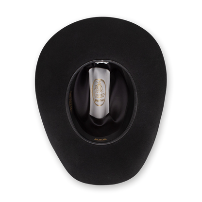 Resistol Tucker 3X in Black, interior sweatband and Resistol tip