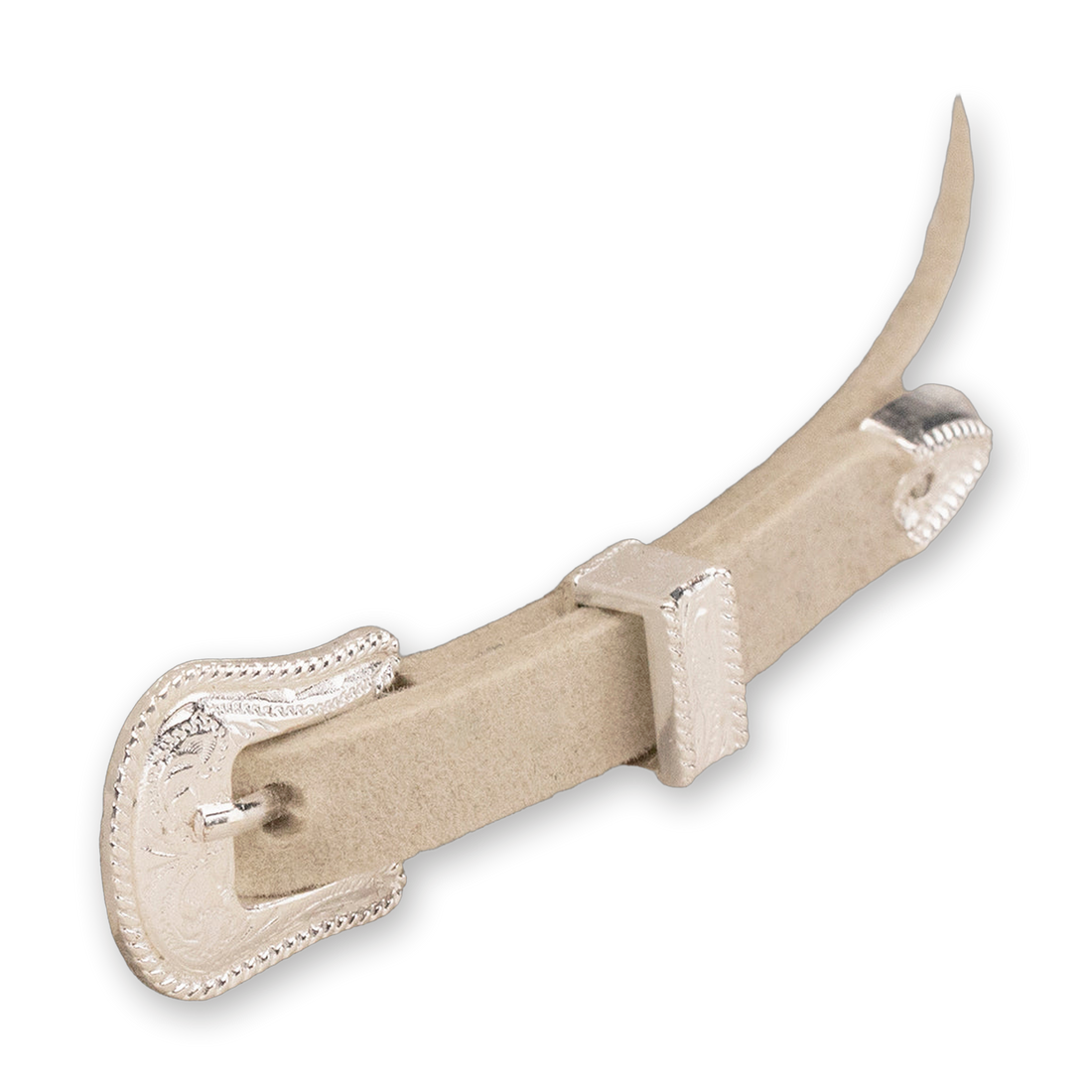 Resistol Tucker 3X in Bone, silver buckle set detail