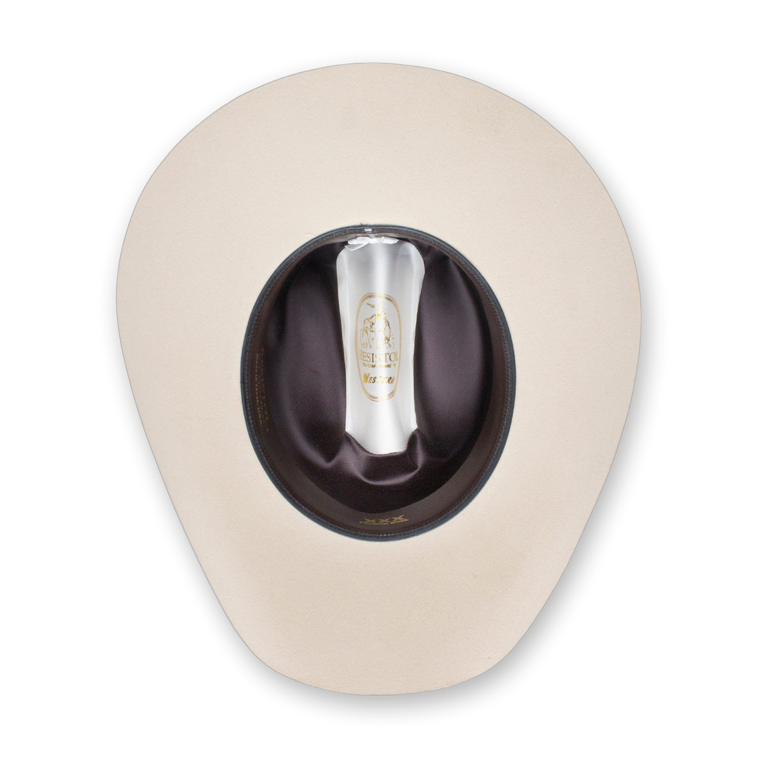 Resistol Tucker 3X in Bone, interior sweatband and Resistol tip