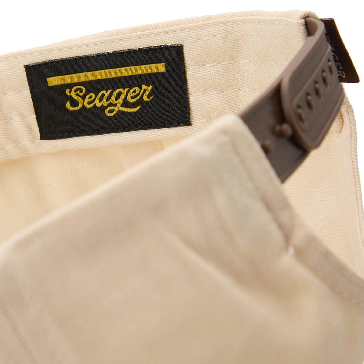 Seager Los Rios Canvas Snapback Cap Cream/Brown