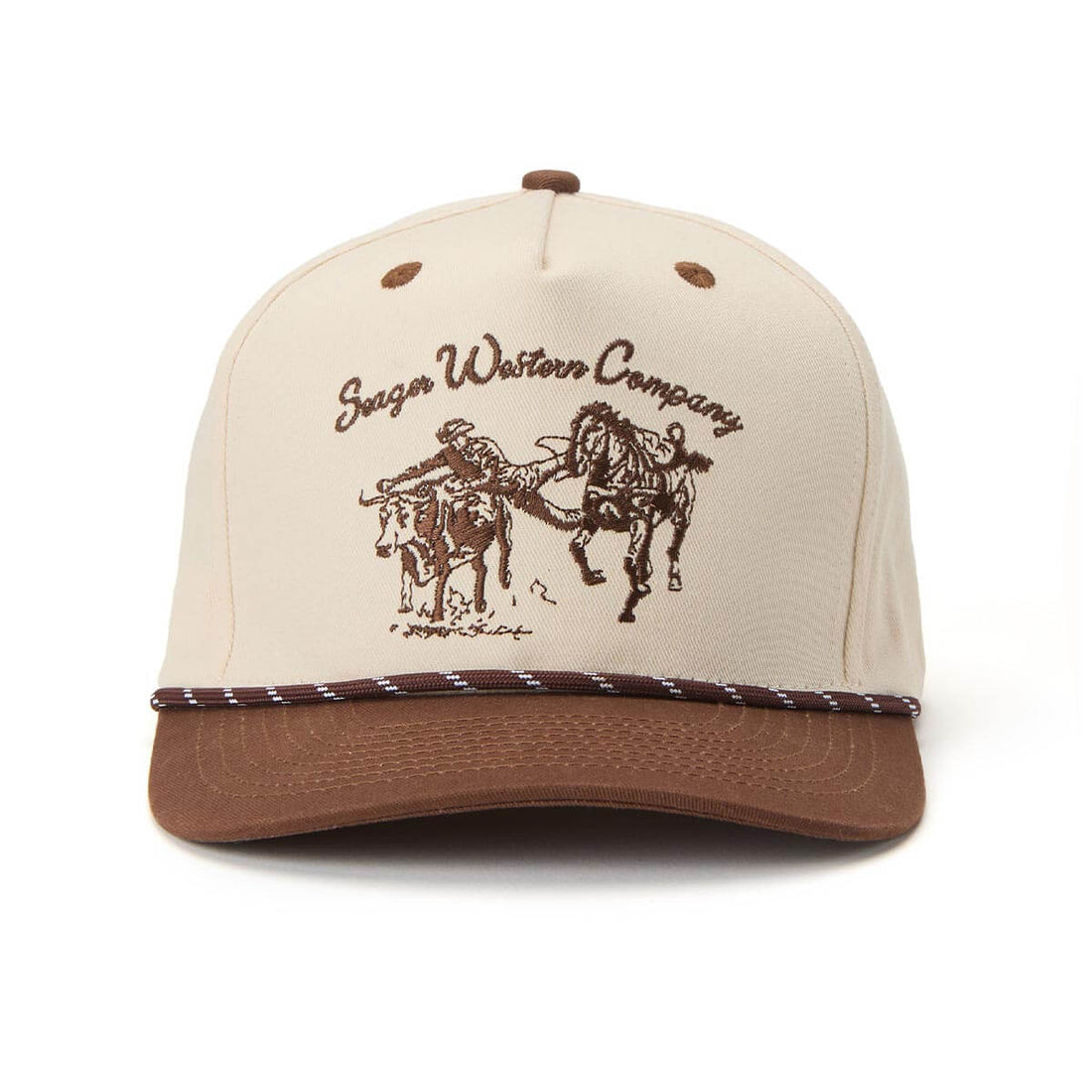 Seager Los Rios Canvas Snapback Cap Cream/Brown
