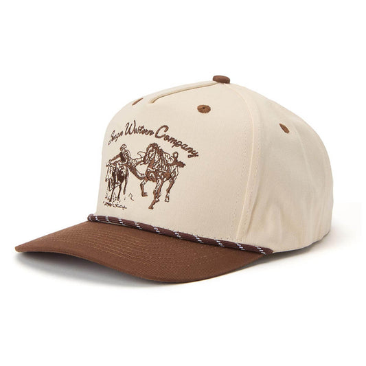 Seager Los Rios Canvas Snapback Cap Cream/Brown
