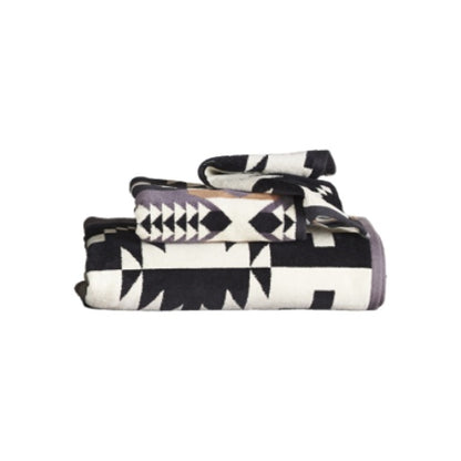Pendleton Piece Towel Set in spider rock black / white