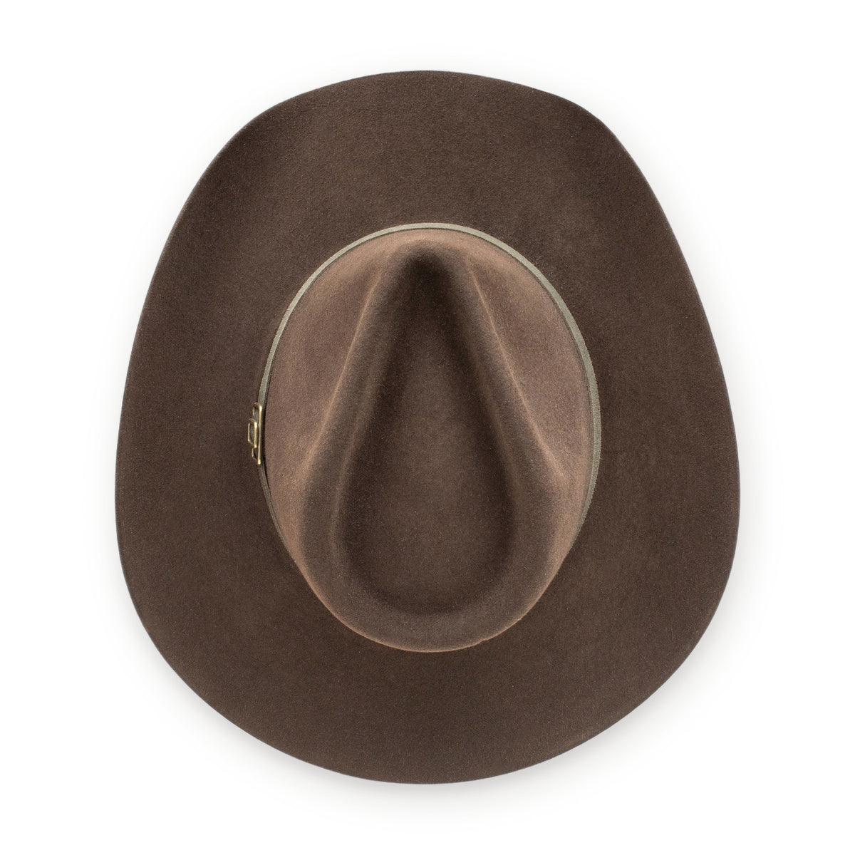 Stetson Aspen 5X fur felt cowboy hat in Chocolate, top view
