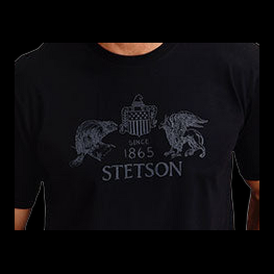 Stetson Beaver & Eagle crest and wordmark graphic close-up alternate view