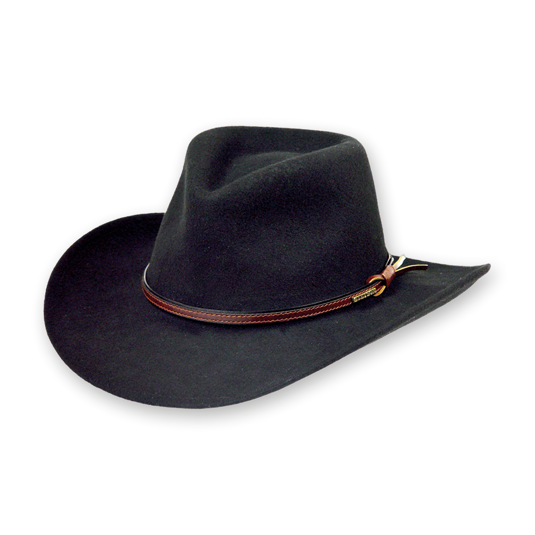 Stetson Bozeman crushable wool hat in Black, three-quarter view