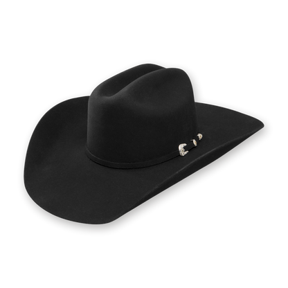 Stetson Brenham 4X cowboy hat in black, three-quarter view