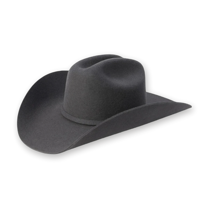 Stetson Brenham 4X cowboy hat in granite grey, three-quarter view
