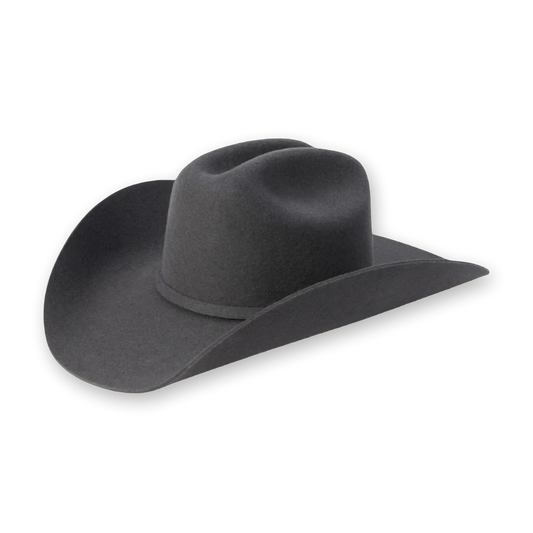 Stetson Brenham 4X cowboy hat in granite grey, three-quarter view