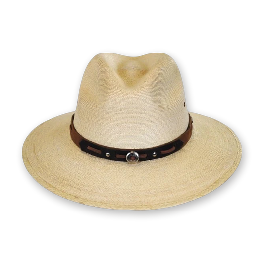 Stetson Chambers palm leaf hat in natural, front view alternate view