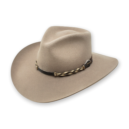 Stetson Drifter 4X buffalo felt cowboy hat in Stone, three-quarter view