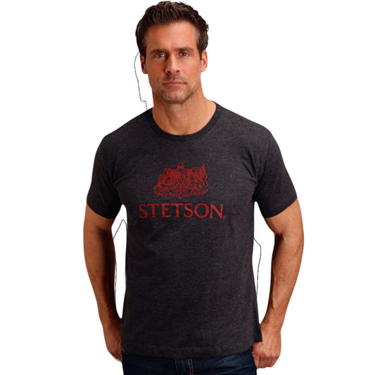 Stetson T-Shirt With Red Crest Logo