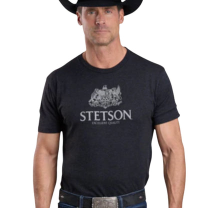 Stetson T-Shirt With Black Crest Logo