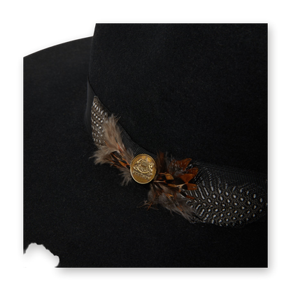 Stetson Midtown, Stetson pin and feather detail
