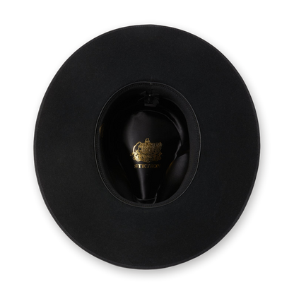Stetson Midtown in Black, interior sweatband and Stetson tip