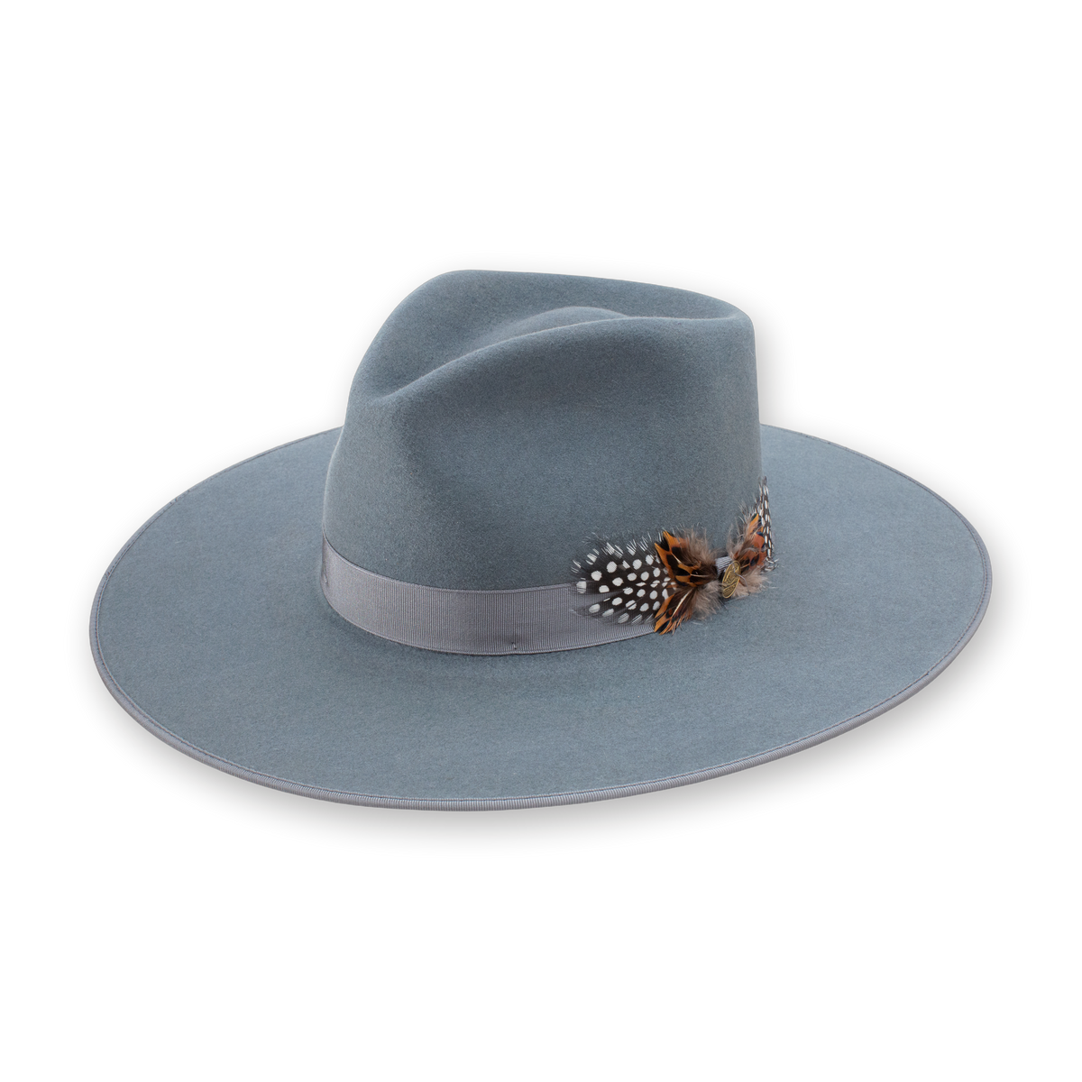 Stetson Midtown wide flat brim hat in Stonewash, three-quarter view