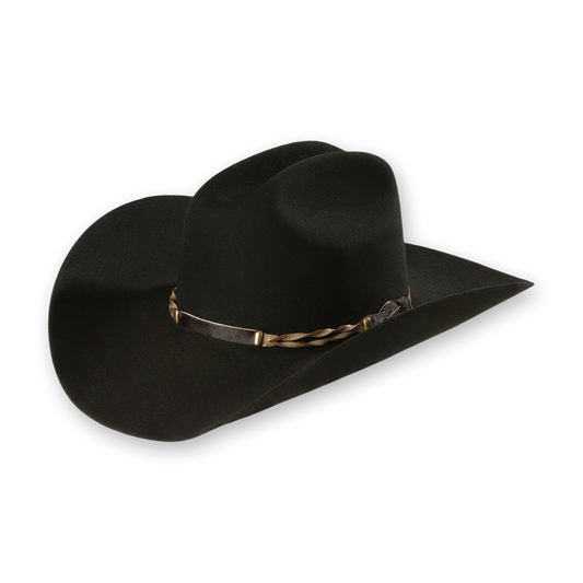 Stetson Portage cowboy hat in black, three-quarter view