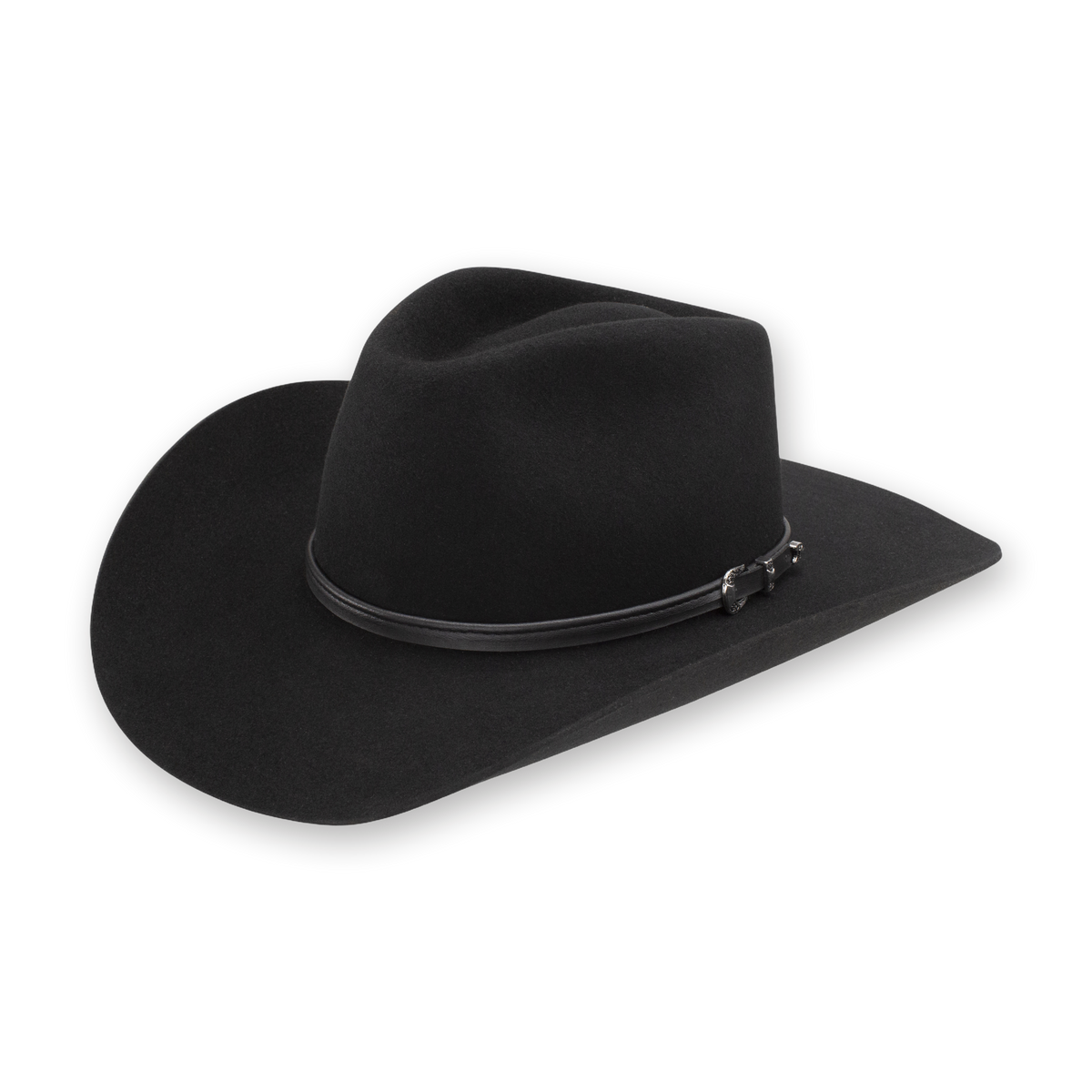 Stetson Seneca in Black, three-quarter view