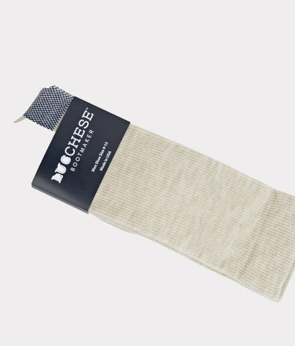 Lucchese wool boot socks in tan, pair shown flat