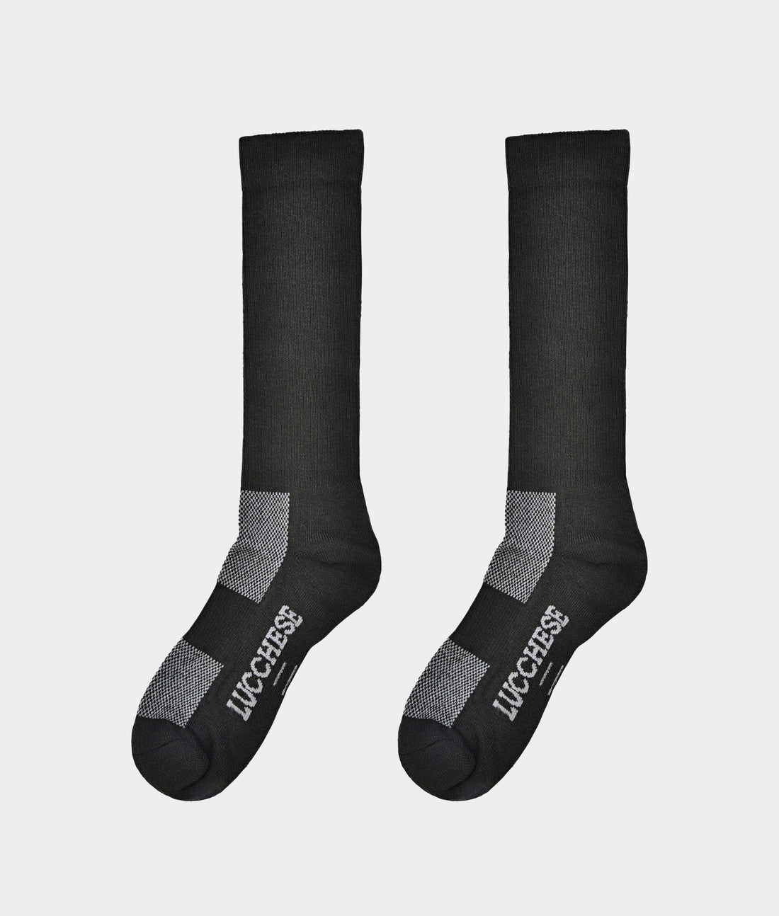 Lucchese wool boot socks in black, detail of knit and cuff