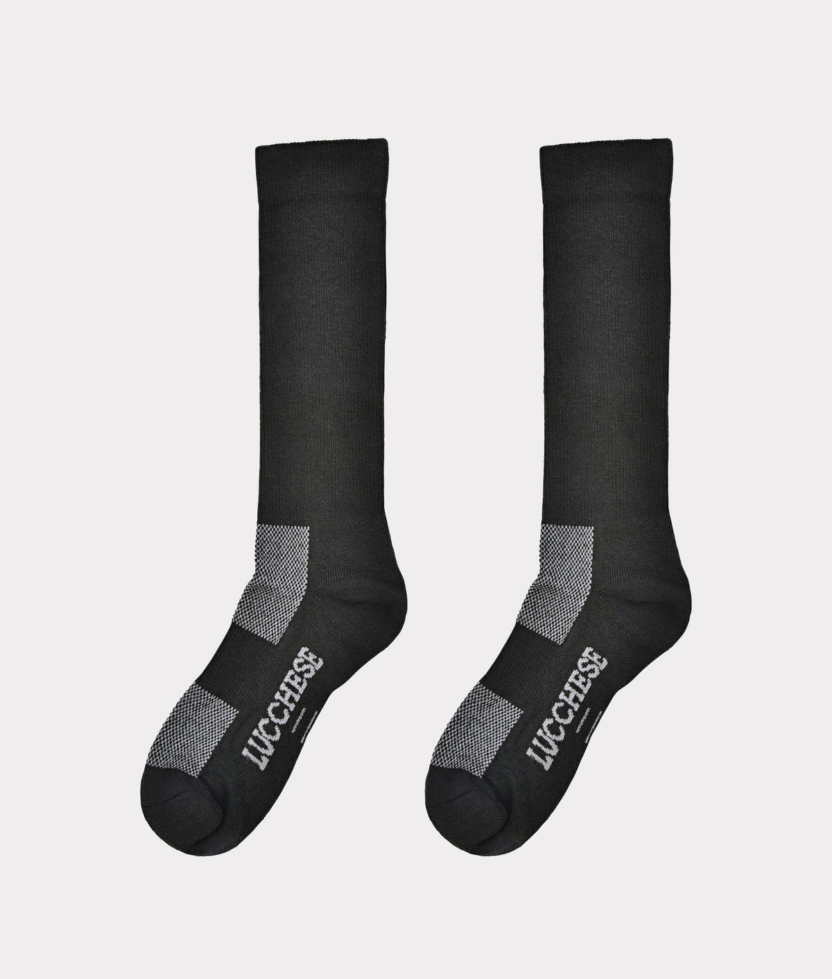 Lucchese wool boot socks in black, detail of knit and cuff