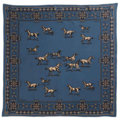 Pendleton Herd of Horses Navy - Silk Scarf