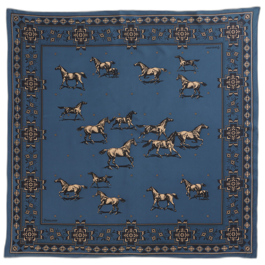 Pendleton Herd of Horses Navy - Silk Scarf alternate view