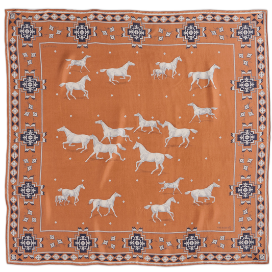 Pendleton Silk Scarf — Herd of Horses alternate view